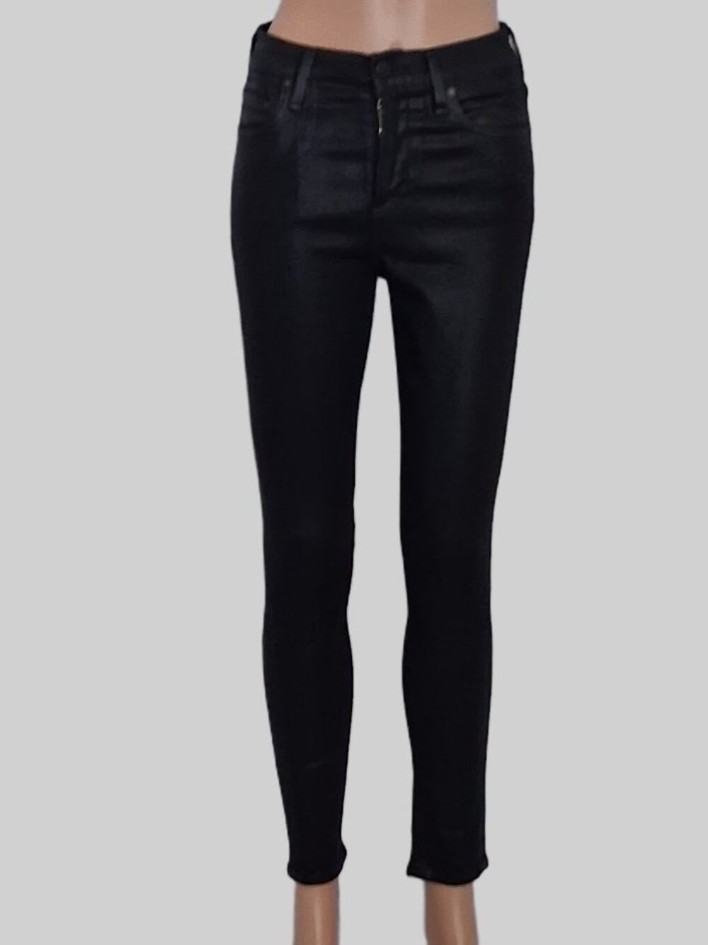 Citizens of Humanity Coated Rocket Ankle High Rise Skinny Black Jeans Size 25